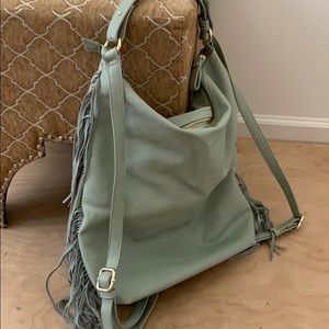 Teal Fringe Purse